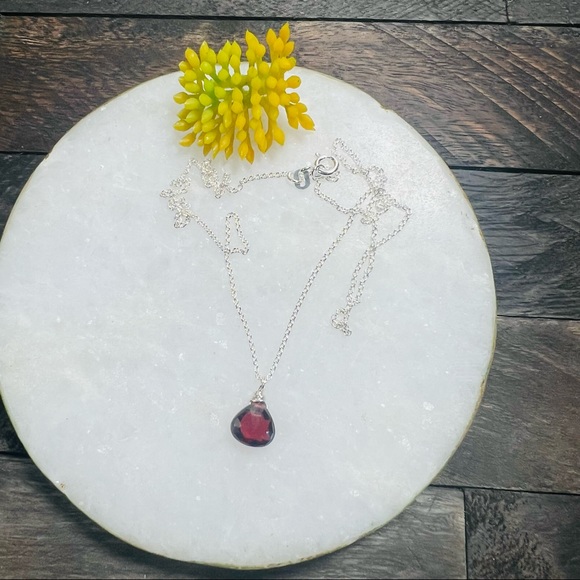 Red Garnet Sterling Silver Necklace - Picture 11 of 11